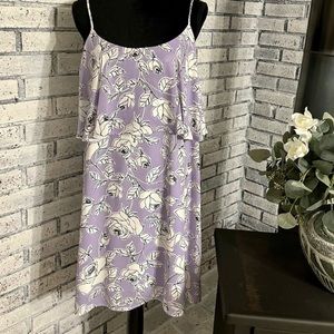 Mia and Tess lilac floral ruffle dress size XL NWOT